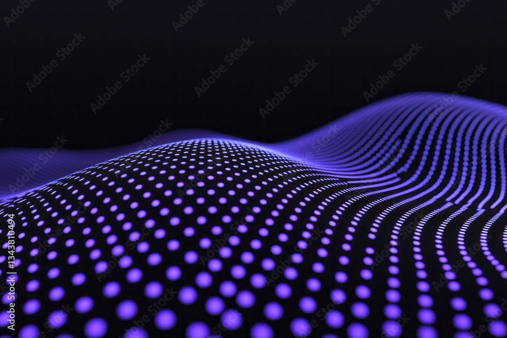 Aufkleber a vibrant pattern of neon purple dots flowing in graceful curves, creating a mesmerizing gradient
