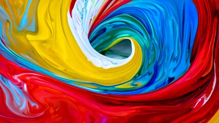 Vibrant Paint Swirl: Abstract Colorful Acrylic Background Texture
