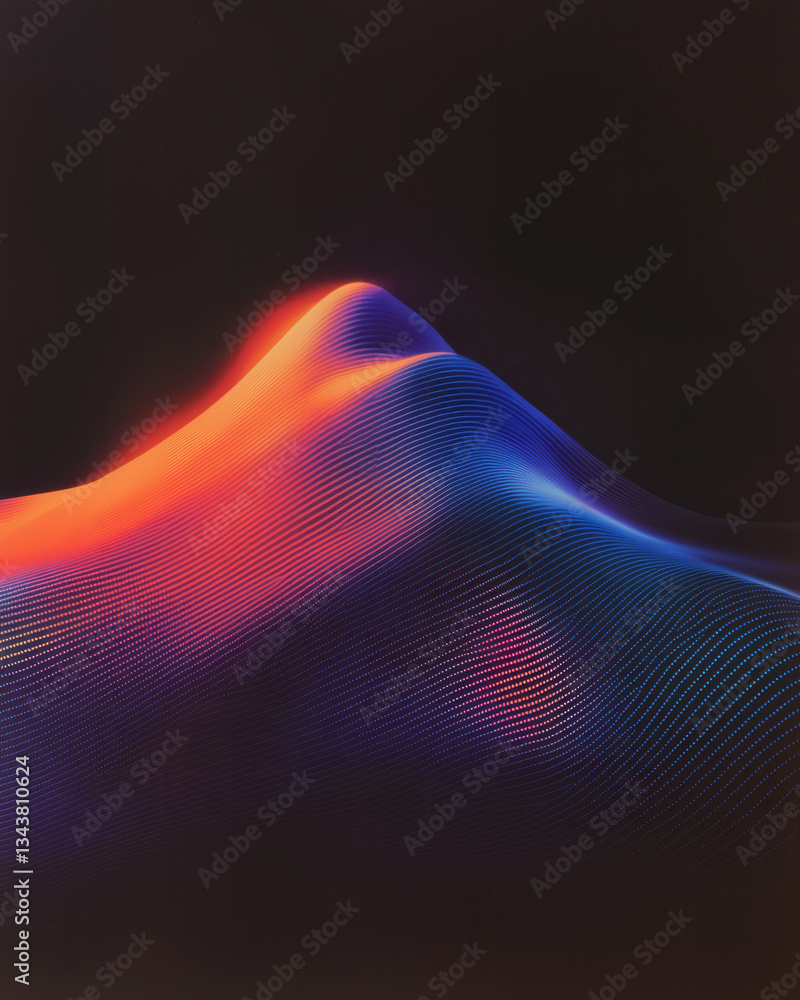 Aufkleber a bold abstract piece showcasing pulsating purple dots arranged in undulating lines, their dynamic