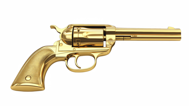 Golden Luxury Revolver with Ornate Design