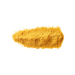 Bright yellow turmeric powder scattered on a white surface showcasing its rich color and fine texture for cooking and health benefits