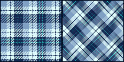 Blue tone plaid seamless pattern vector. Background graphic tartan fashion design use for print, texture, cloth, fabric, flannel.