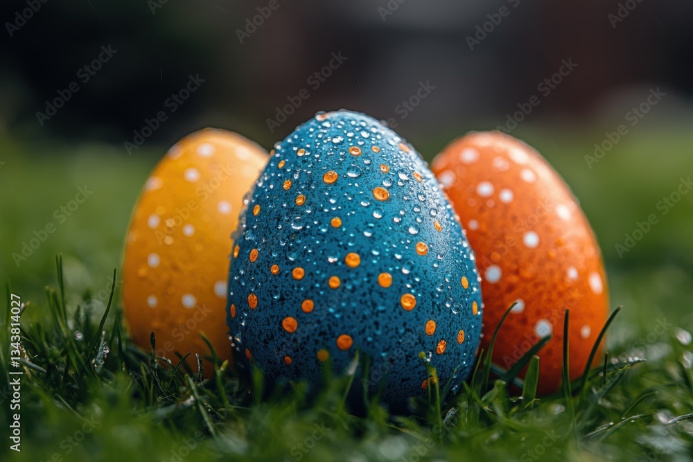 Poster the image depicts an easter chaos scene with a predominant use of the color orange, creating a vibra