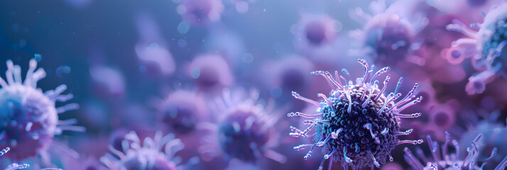 Highly Detailed Digital Rendering of a Virus at Microscopic Level with Spike Proteins