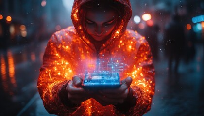 Mobile Payment Technology Business Person Using Smartphone QR Code for Cash Transfers and Online Banking in Digital Finance