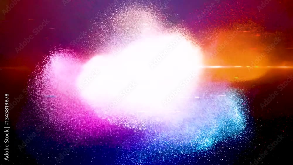 Wall mural vivid light explosion in space with dynamic colors and particles