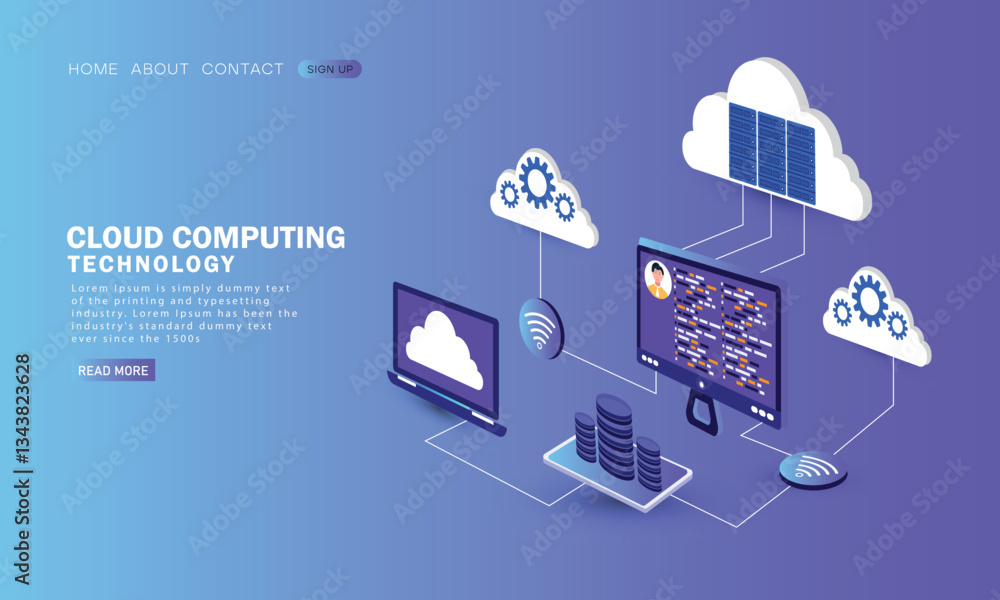 Aufkleber cloud computing technology data storage concept