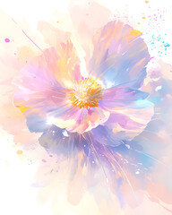 Obraz premium Creative 2D Doodle Floral Illustrations on White Background