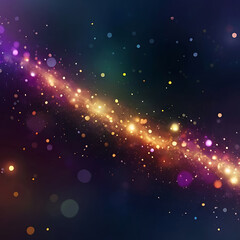 Obraz premium Abstract background with bokeh defocused lights and stars blue, celebration christmas pattern virtual reality web banner colors colourful colours confetti connection event. ai