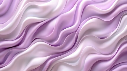 Obraz premium Abstract Lavender and White Swirls: A 3D Render of Elegant, Flowing Curves