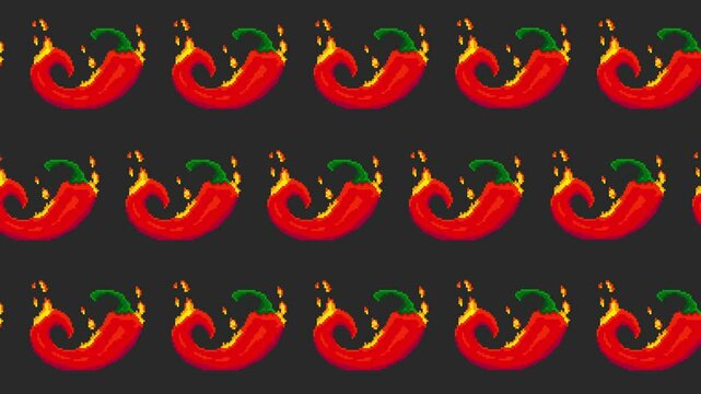 Video transition animation with hot red pepper