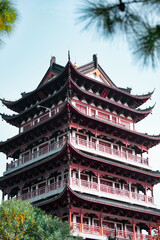 Naklejka premium Modern buildings and rural skyscrapers and tourist attractions in China