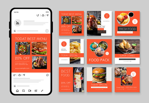 Food Social Media Post Set
