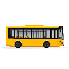 Yellow City Bus  Public Transportation Vehicle Illustration