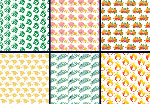 Nature Pattern Design Template Showcases Organic Elements for a Fresh and Elegant Look