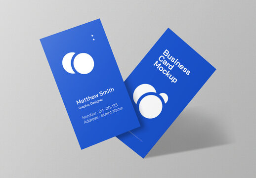 Vertical Business Card Mockup