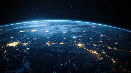 Obraz premium Earth at night, city lights