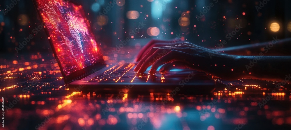 Poster futuristic digital workspace with holographic world map and data connections for global business