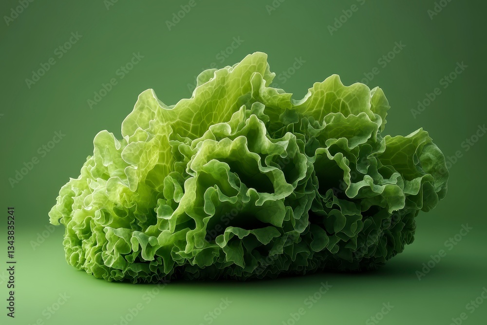 Poster abstract digital lettuce rendering light green pointillist texture