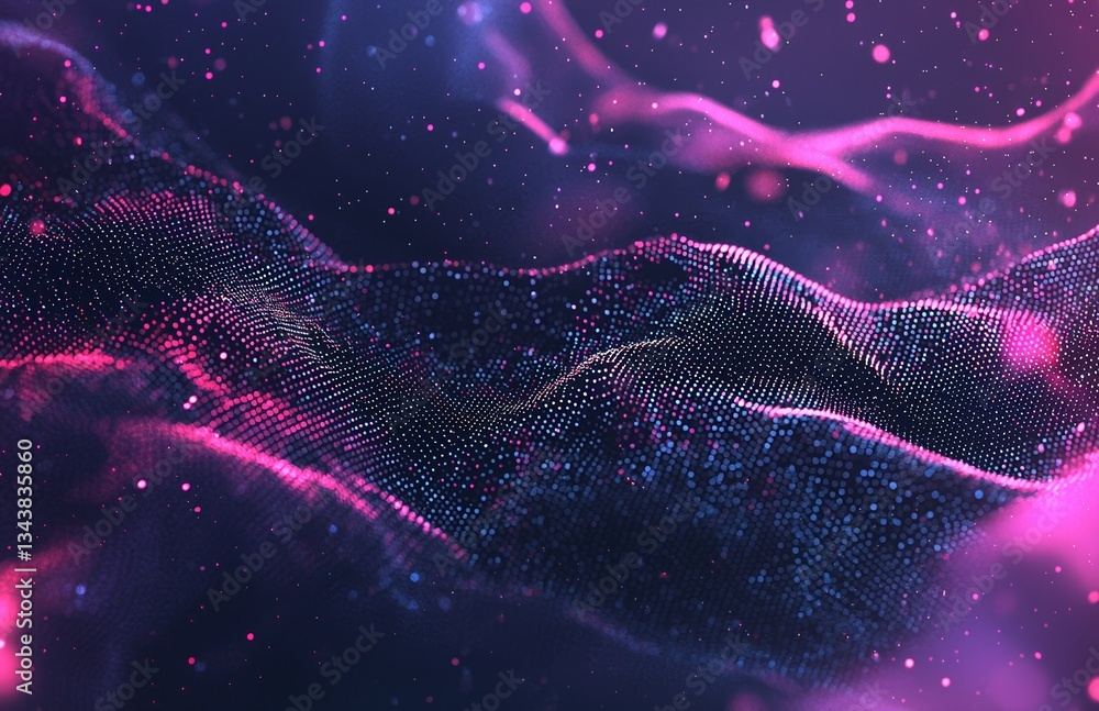 Poster modern digital backdrop featuring intricate webs of interconnected points and lines, perfect for sop