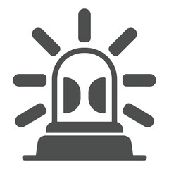 Flashing siren lamp solid icon, emergency service concept. Vector graphics. Light signal flasher sign on white background, glyph style icon for mobile or web design.