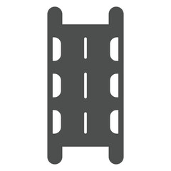 Human rescue stretcher solid icon, ambulance service concept. Vector graphics. Hospital portable bed for patient sign on white background, glyph style icon for mobile or web design.