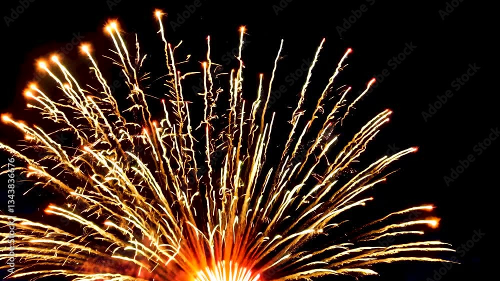 Wall mural firework display bursting with color in a night sky