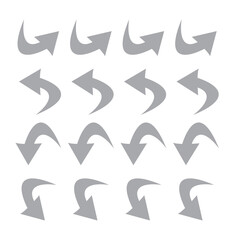set of curve arrows icon
