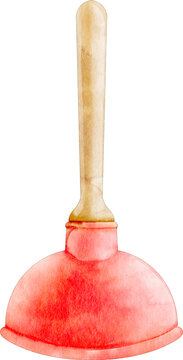 watercolor toilet blunger
