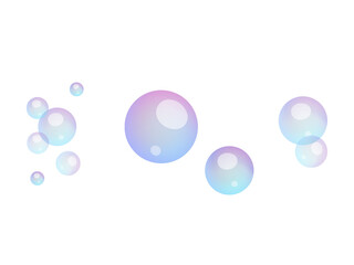 Beautiful transparent bubbles for decoration elements with a transparent background