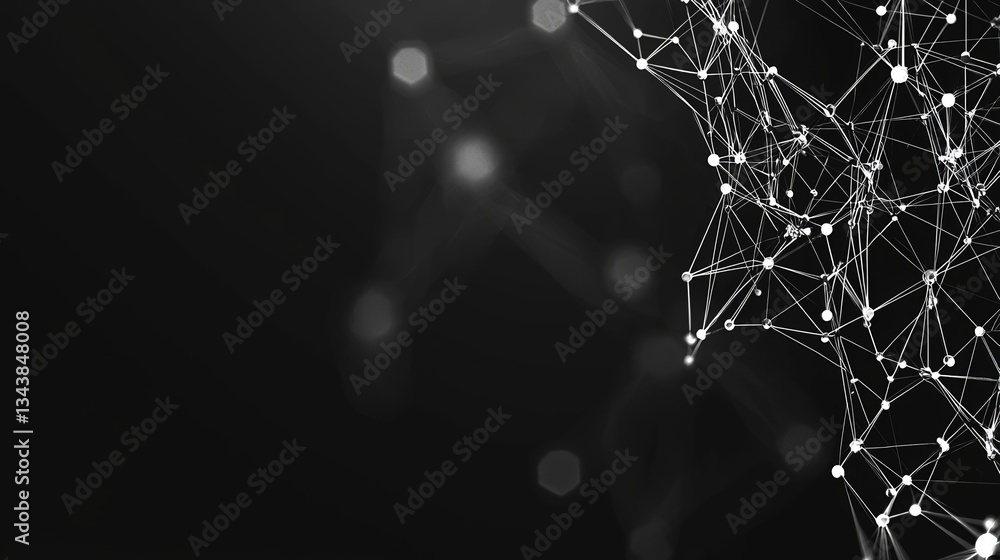 Poster modern background design featuring a sophisticated interplay of lines and points in a digital web