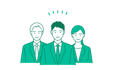 笑顔のビジネスマンのベクターイラストセット