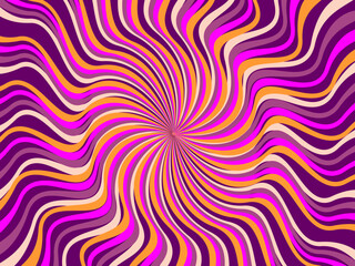 Vintage retro banner background. Colorful grunge wave wallpaper. Vector illustration. Twist party backround pattern.	