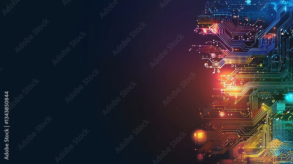 Aufkleber innovative technology and digital growth are reflected in a mesmerizing abstract background of color
