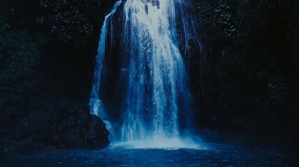 In New Zealand, Stirling Falls cascades vertically down a cliff and into Milford Sound, where it spreads out in circular ripples across the water's surface