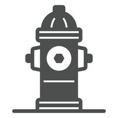 Fire hydrant point solid icon, emergency service concept. Vector graphics. Firefighter water pipe support sign on white background, glyph style icon for mobile or web design.