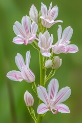 Fototapeta premium Foxglove beardtongue, or Penstemon digitalis, is captured in a close-up photograph of its flower