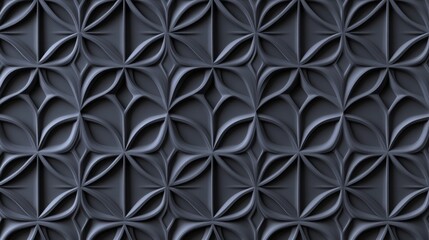 Full-frame abstract D geometric pattern in dark gray, creating a striking symmetrical design
