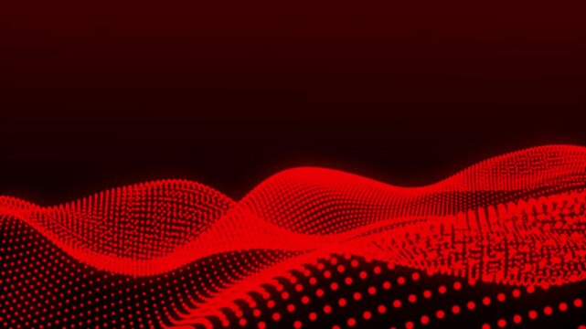 Abstract digital red dot wave animation. Looping animated background made from trapcode form