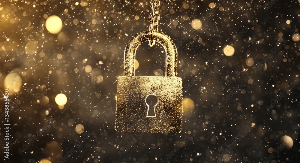 Aufkleber the digital padlock icon represents cyber security, which encompasses a technology network and data 