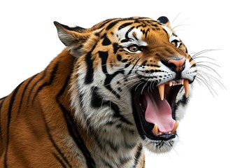 Fototapeta premium Close-up of a Bengal Tiger with Open Jaw. Generative Ai