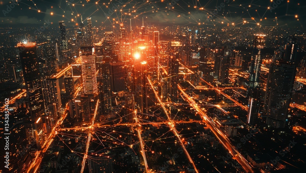 Poster a smart city, fueled by energy digitalization, leverages wireless networks and cutting-edge connecti