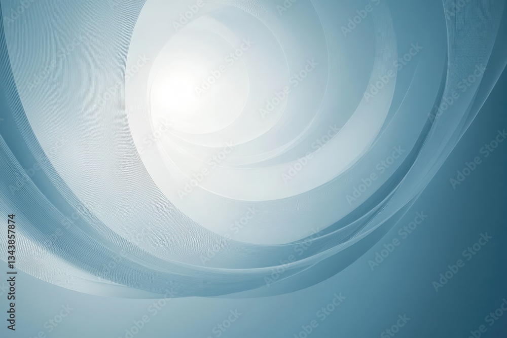 Poster abstract swirling light blue and white background design with concentric circles and soft gradient