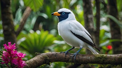 Naklejka premium The Bali Myna in Its Tropical Paradise