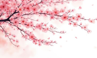 Delicate pink cherry blossoms in bloom