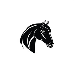 Vector logo horse, horse icon, silhouette vector logo horse head, Esport vector logo elegant horse on white background, horse emblem, majestic horse design