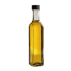 Elegant Glass Bottle of Olive Oil with Transparent Background