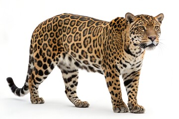 Obraz premium jaguar realistic animal illustration on white background