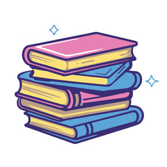 Vector icon of a stack of books simple design