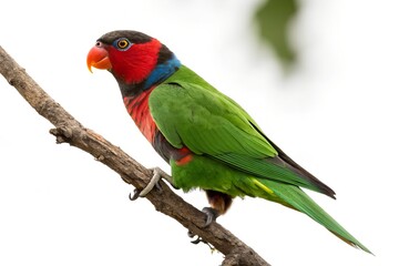 Obraz premium collared lory on white background colorful parrot bird illustration
